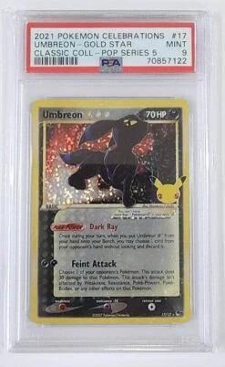 2021 Pokemon Celebrations Umbreon 17/17 - Holo - Gold Star Classic Collection - Pop Series 5 - PSA9