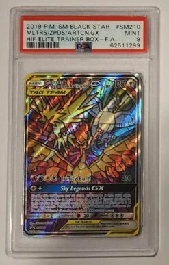 2019 Pokemon SM Black Star Moltres & Zapdos & Articuno GX SM210 - Full Art - PSA9
