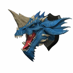 D&D Dungeons & Dragons Blue Dragon Head Trophy Plaque