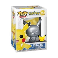 FUNKO Pokemon - Pikachu Silver Metallic 25th Anniversary Pop! Vinyl #353 -Board Games Store FUN54044 Pokemon Pikachu SV MT PopA