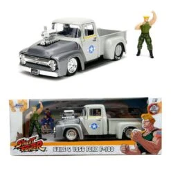 Jada Toys Street Fighter - Ford F-100 (1956) 1:24 With Guile Figure Hollywood Rides Diecast Vehicle
