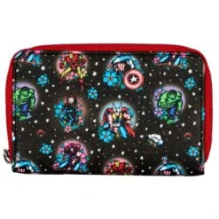 LOUNGEFLY Marvel Comics - Avengers Floral Tattoo Zip Purse