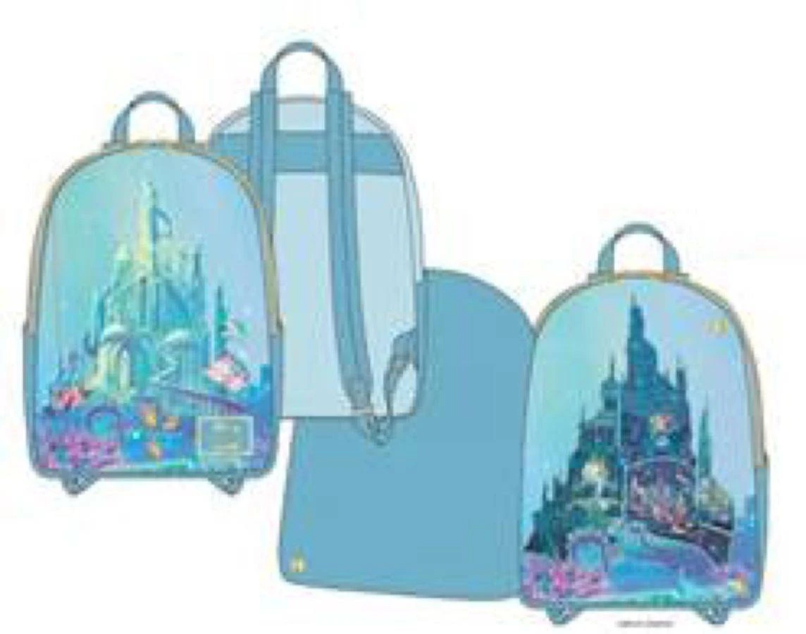 LOUNGEFLY The Little Mermaid (1989) - Castle Snap Flap US Exclusive Mini Backpack 2 LOUNGEFLY The Little Mermaid (1989) - Castle Snap Flap US Exclusive Mini Backpack - Image 2