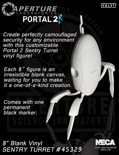 NECA Portal 2 - 8" Vinyl DIY Sentry Turret 2 NECA Portal 2 - 8" Vinyl DIY Sentry Turret - Image 2