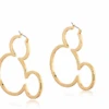 Mickey Mouse Outline Hoop Earrings - Yellow Gold