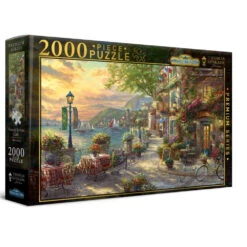 Harlington Thomas Kinkade Puzzles - French Riviera Cafe 2000pc