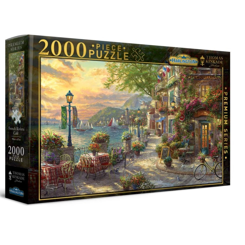 Harlington Thomas Kinkade Puzzles - French Riviera Cafe 2000pc 1 Harlington Thomas Kinkade Puzzles - French Riviera Cafe 2000pc