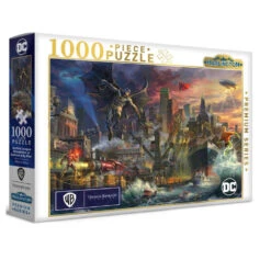 Harlington Thomas Kinkade Puzzles - DC Comics - Justice League Showdown At Gotham City Pier 1000pc